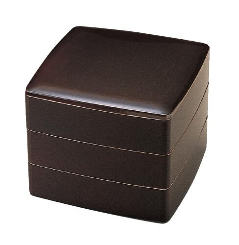 割烹漆器 ?若泉漆器 お重箱 D.X6.5寸胴張重 溜内朱塗 渕金3段 H-150-16A