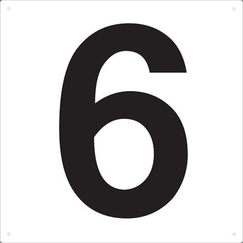 TRUSCO(トラスコ) 表示板 数字 420×420 数字「6」 TSEH-6 × 3枚