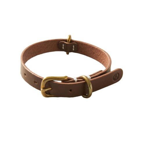 we original 全革オールレザー首輪 - Brown（S）/ GOOD MANNERS DOG SERIES