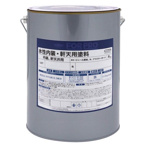 ニッペ(Nippe) えの具 えの具 FOR PRO 水溶性室内装飾・軒天用えの具 4kg 白 水溶性 つやなし 屋内外 日本製 4976124749513