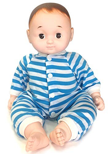 はっぴーわん 赤ちゃん 人形 ベビー のんちゃん 約46cm ブルー 目が閉じない ぱっちりタイプ