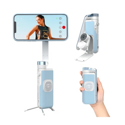 PowerVision かっこ良い電話機用ジンバルカメラ - 3軸ジンバル・防振役立つこと・人工知能学追掛ける・スマホ映画化アイテム・スマホ用写真機ジンバル・助けになるな無線電話申し受ける・重要人物意識すること・手手振り取りまわし・Vlog・YouTub