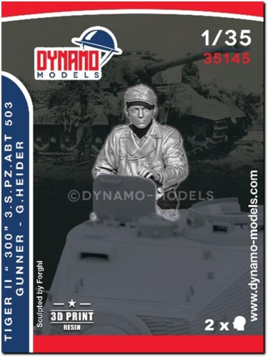 ダイナモモデルズ 1/35 第503重特車大隊 虎II “300” 砲兵 G.ハイダー 3D刷り上げる レジンキット DYN35145 (人)