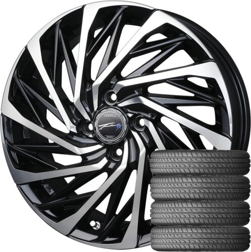 ロクサーニ テンペストタービン VX (15インチ) ブラックポリッシュ + NEXEN(ネクセン) N priz SH9J 165/55R15｜マニッシュボーイ