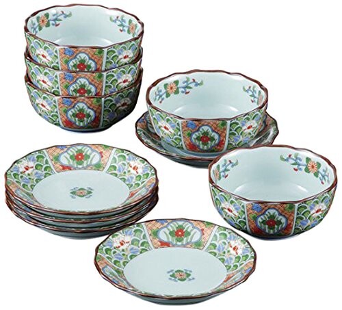 食器セット : 有田焼 鍋島地紋 皿小付 セット Japanese Plate and Bowl set(Plate x5pcs Bowl x5pcs) Porcelain Size(cm) Bowl, Φ9.5x4.4, Plate Φ11.3x2 No:676065
