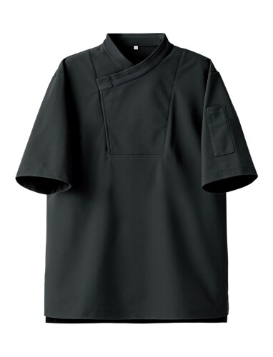 (七つ制服) CA2146-9 黒いこと LL 半袖厚地の外套 男女兼用 メンズ レディース まかない方厚地の外套 料理人 飲食店 勝手もと