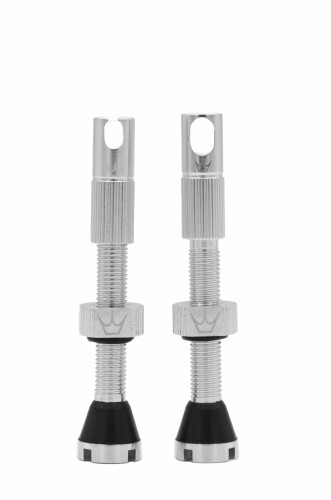 Peaty\u0027s (ピーティーズ) チューブレスバルブ 銀輪用 仏式 軽銀製 チューブレスインサート相応う Tubeless Valves - Peaty\u0027s x Chris King (42 / 60 / 80粍) - Silver, 80粍