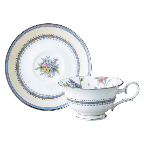 Noritake ノリ竹 優勝杯 \u0026 平円盤 ( 珈琲 紅茶 兼用) 215竓 ジャルダン フルーリ ボーンチャイナ T50717A/4910