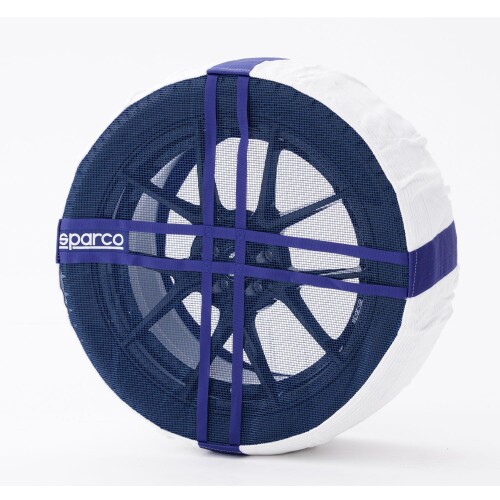 スパルコ(Sparco) スノーソックス シールド スノーチェーン 布製タイヤチェーン 非金属 ファイバークロス 布 タイヤ滑り止め 簡単装着 制限速度50km 軽量 325R68|マニッシュボーイ