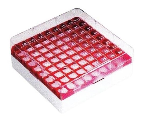 Biosigma クライオチューブボックス 1.2/2.0mL 黄色 81本用 1袋 5個入 BSM58061B/G