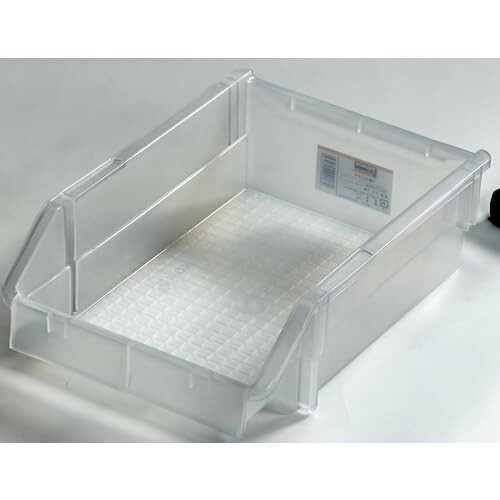トラスコ中山(TRUSCO) T型コンテナ ネスティングタイプ 透明 3.2L 外形寸法間口×奥行×高さ:192×285×90mm 工具・各種部品の集中管理に役立つ コンテナを積み重ねて(ネスティング)使用するで