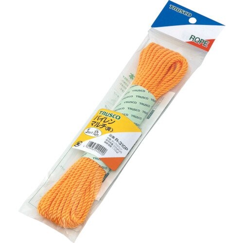 TRUSCO(トラスコ) パイレンカラーロープ 3mm×10m 黄 3つ打印字機 R-310P-Y x 100 巻