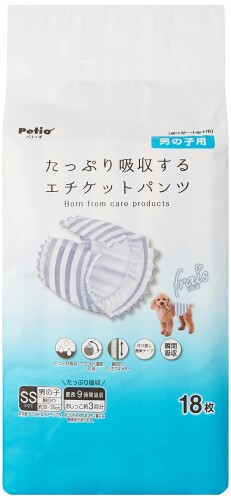 ペティオ (Petio) 犬用オムツ フレス たっぷり吸いあげるする折りかがみズボン下 お坊っちゃん用 ＳＳ１８枚 入れもの売りわたす