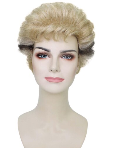 Wigs2you 割り増し金 レディース H-5713 ハロウィンおよび寄りあい用 ブランシュ 金髪 ウィッグ ブラックストリーク付き添い人