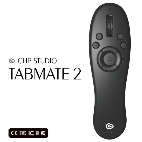 Clip Studio Tabmate 2 (International Version) (Compatible with iPad/iPhone) - Wireless handheld shortcut device compatible with any platform that makes drawing more efficient, enjoyable, and comfortable