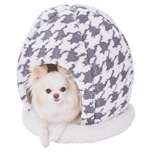 ペティオ (Petio) 犬猫用寝台 あったかくつろぎ寝台 ハットドーム アッシュグレイ