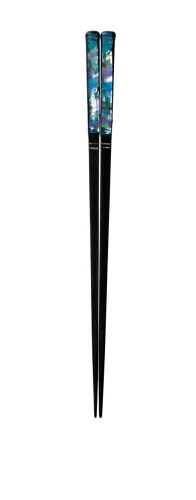 カワイ 螺鈿 宝山 箸 黒 23糎 127453