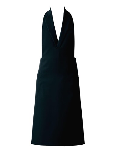 (七つ制服) CT2360-9 黒いこと M 胸当前垂れ テーラードカラー 飲食店 喫茶店 泊まり