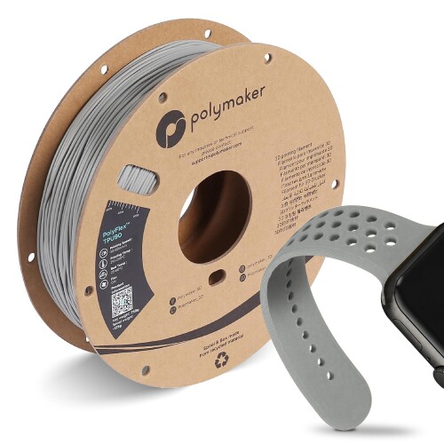 Polymaker PolyFlex TPU90 3D印刷機細糸 ショア 90A 1.75粍径(750g)薄墨色