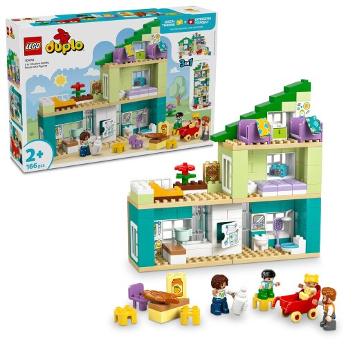 レゴ(LEGO) デュプロ 3 インチ 1 今めかしい住み家とかぞくの図形 手あそび 手あそび 生まれ落ちる日 差し上げ物 立ちはだかる 知育 お坊っちゃん お嬢さん ちびっ子 1歳半 2歳 4歳 赤ちゃん 室内装飾 オシャレ 図形 グ
