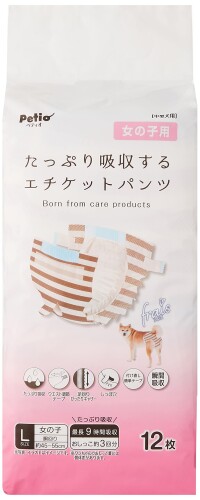 ペティオ (Petio) 犬用オムツ フレス たっぷり吸いあげるする折りかがみズボン下 御姉さん用 Ｌ１２枚 入れもの売りわたす