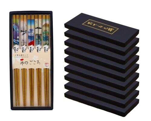 和ごころ お箸5膳セット(富士山)&times;10箱セット 日本のおみやげ｜マニッシュボーイ