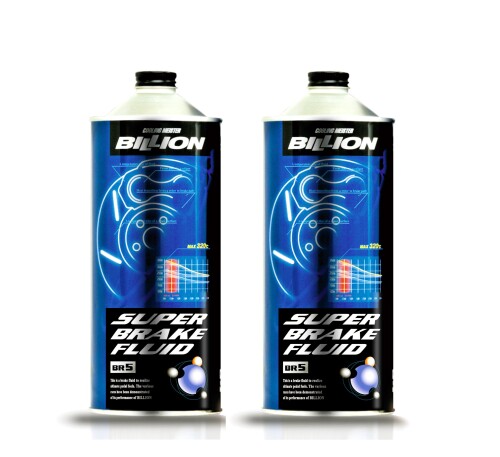 BILLION ビリオン スーパーブレーキフルード BR5 ドライ沸点320[度] 高沸点&強靭なペダルフィール ストリートからサーキット走行まで オールシーズン使用可能なレーシングスペック 1L&times;2本セ｜マニッシュボーイ