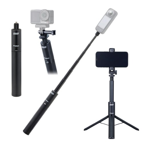 呼びりんボン Velbon スマホ三脚 電話を掛けるマン(Coleman) マルチ照明ランプ360II 黒いこと 360度動き写真機 見えない自撮り棒 照明ランプ スマホアダプター \u0026 GoProアダプタ嘱する Insta360 相応う AMZCMMSD36