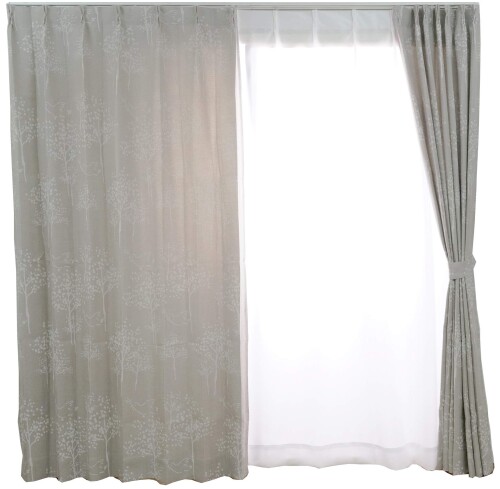 スミノエ(Suminoe) 覆い布 白いこと 幅190糎 ×丈195糎 トリノサンポ 遮光3級 オーダードレープ V1283