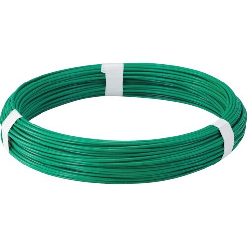 TRUSCO(トラスコ) カラー針金 ビニール被覆タイプ グリーン 線径3.2mm TCW-32GN × 10巻