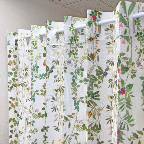 KAEI LACE 手風琴引き幕 さえずり引き幕 洗い濯ぎ能力のある 遮熱 断熱 つつみ隠し 中仕切り 朦々たる のれん 無償性撥ねのける 日本製 北欧 ボタニカル柄 （約150ｃｍ幅×約250ｃｍ丈）