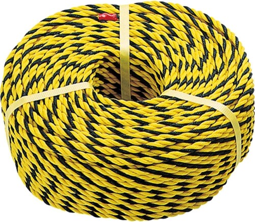 TRUSCO(トラスコ) 標識ロープ 黄/黒 10mm×10m 3つ打タイプ R-1210T × 24巻