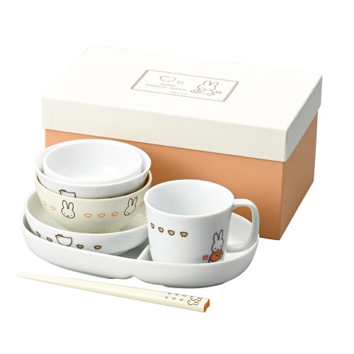 日本陶彩 ミッフィーイングレーズ（こっこ親子） つみつみ食器書き割り