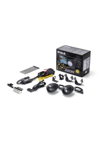 PIAA(ピア) 後付けランプ 丸形 LED 2色可変ビームランプ 白色_6000K/黄色_2500K 12V 50W 5000lm Driving配光 2輪用スイッチブラケット付き 耐振10G IP68対応 競技車専用 車検非対応 2個入 DK220R1|マニッシュボーイ