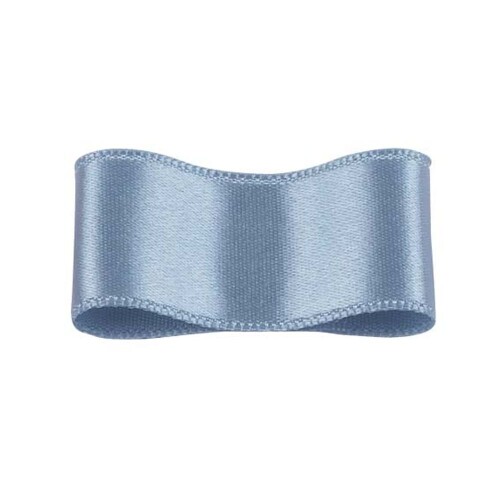 RibbonBon シルクダブルサテンリボン #080 ライトスチールブルー 18mm幅 巻(30m) 9サイズ50色展開|マニッシュボーイ