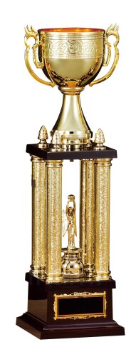 GOLD SHACHI (レーザ刻みつける名入れ) 表彰状優勝杯 CP187 A大きさ(高さ44cm×9.5[ファイ] 重さ590g)(H-3)