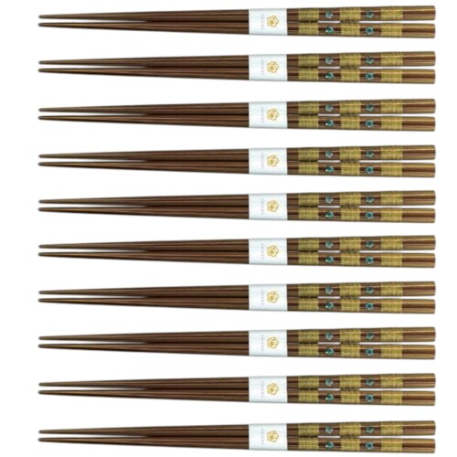 J-kitchens ひとそろえ 箸 10膳書き割り ( chopsticks set お箸 書き割り ) まとめ買い 用 木製 食洗機相応う 調（しらべ） 日本製 23珊 PNO.326806