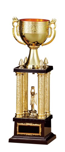 GOLD SHACHI (レーザ刻みつける名入れ) 表彰状優勝杯 CP187 B大きさ(高さ39.5cm×9.5[ファイ] 重さ530g)(H-3)