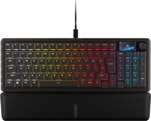 CORSAIR VANGUARD 96 PRO 有線ゲーミングキーボード 96% 取り合わせ Hall Effect 力学的 ? MLX Hyperdrive 直線的取り替えっこ, LCD映写幕, Flashtap SOCD, 8000サイクル, Elgato Stream Deck 提携 ? 日本語取り合わせ ? 黒いことCH-