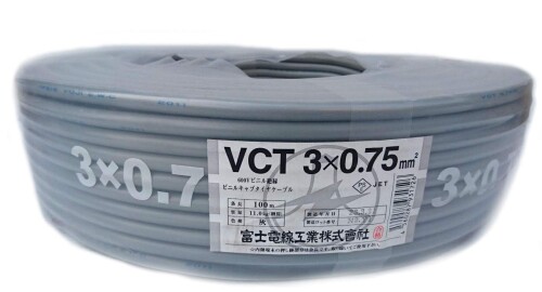 富士電線工業(Fuji Electric Wire Industries) 有線テレビ キャブタイヤケーブル VCT 3x0.75粍2