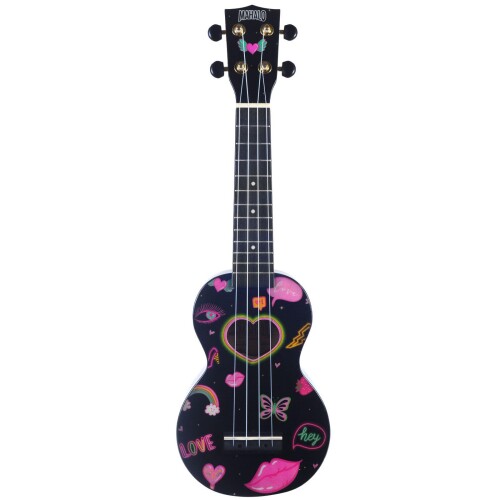 MAHALO ソプラノ UKULELE アートシリーズ ハート MA1 HE ブラック｜マニッシュボーイ