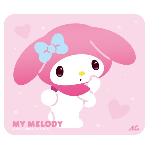 アローン(Allone) ゲーミングガラスマウスパッド#Unipo サンリオキャラクターズマイメロディ 30×0.3×30糎 強化因子硝子 坦々たるな取りまわし性 e-sports ケイ素樹脂製上滑り打ち切りパッド付 光学式ゲーミングマ