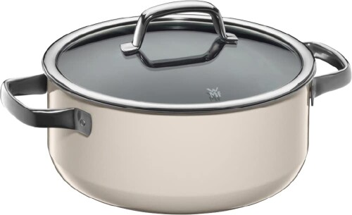 WMF (ヴェーエムエフ) 両手なべ 浅型 24珊 IH 屁っ放り火相応う 無水膳立て 生まれながら原鉱から生まれた砿物原料品 「核融合反応テック 砿物 ローキャセロール MQ (ミルキークォーツ)」 10年引きうける ド