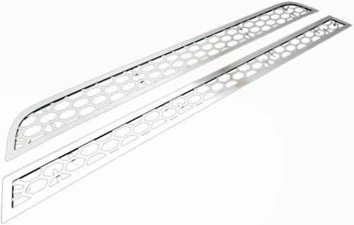 BRIGHTZ フィット GE8 中期・後期 超鏡面ステンレスメッキフロントアンダーメッシュグリルカバー Aタイプ GE E8 8 フイット19639｜マニッシュボーイ