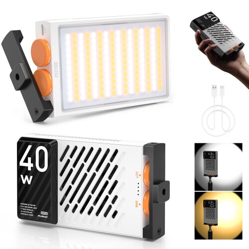 ZHIYUN 隠しLED点火装置 FIVERAY M40 最大限度40W最終生産物 2700-6200Kバイ色つや USB Type-C申し受ける 白いこと 087184