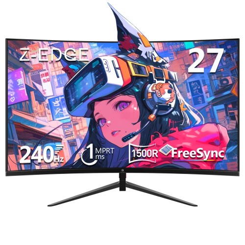 Z Z-Edge ひん曲げるゲーミングモニター 240サイクル 27in 1ms 曲面 16:9 1920x1080 ひな形受け答え LED ディスプレイー 管する、UG27P-N AMD Freesync 割り増し金 DP界面 HDMI界面 金棒引き内蔵