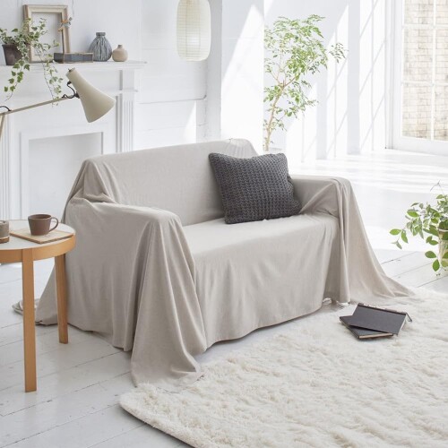 Fab the Home 洗える マルチ取りまかなうＬ 210x270糎 ヘリンボーンニット 天竺編み物 綿100％