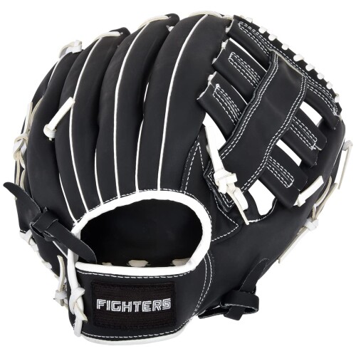 ファイターズ×GP(ジーピー) ベイスボール 地球儀 軟式原則として オールラウンド 12.5in 黒いこと/白いこと (右投げ)