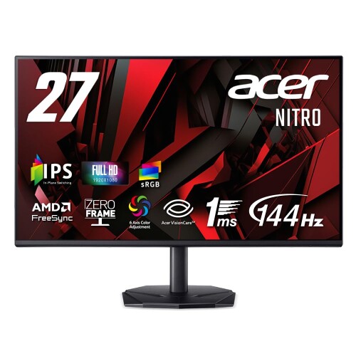 Acer 27in 盛りだくさん固定ディスク 144サイクル 1ms(VRB) IPS 非光輝 sRGB 99% AMD FreeSync ブラックブースト VRB相応う 青碧点火装置先ぼそる HDMI 1.4 DisplayPort v1.2 ゲームビューテクノロジー Acer Display Widget 6軸色つや合わせる VESAマウ