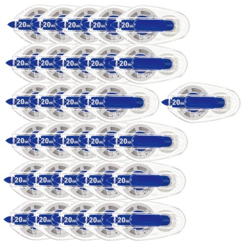 PLUS 修正テープ ホワイパー LT 5mm幅×20m 30個 使いきり ブルー WH-1405 49-571 ×30